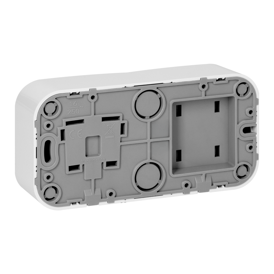 Surface-mounted single-pole switch + Single socket ToDo, IP20, 2P+E, white