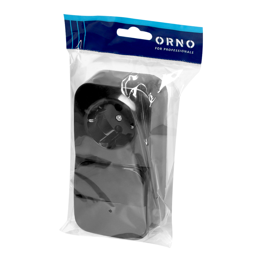 Surface-mounted two-button switch + Single socket ToDo, IP20, 2P+E, Schuko, black