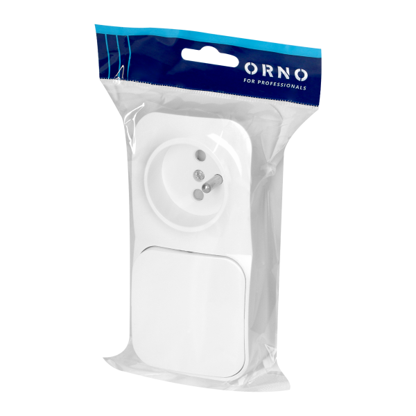 Surface-mounted single-pole switch + Single socket ToDo, IP20, 2P+E, white, 10 pcs.