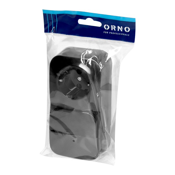 Surface-mounted two-button switch + Single socket ToDo, IP20, 2P+E, Schuko, black, 10 pcs.