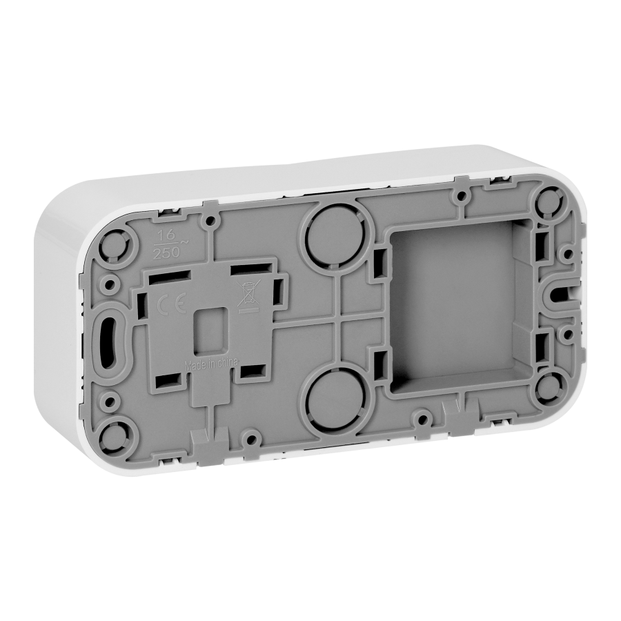Surface-mounted two-button switch + Single socket ToDo, IP20, 2P+E, white, 10 pcs.