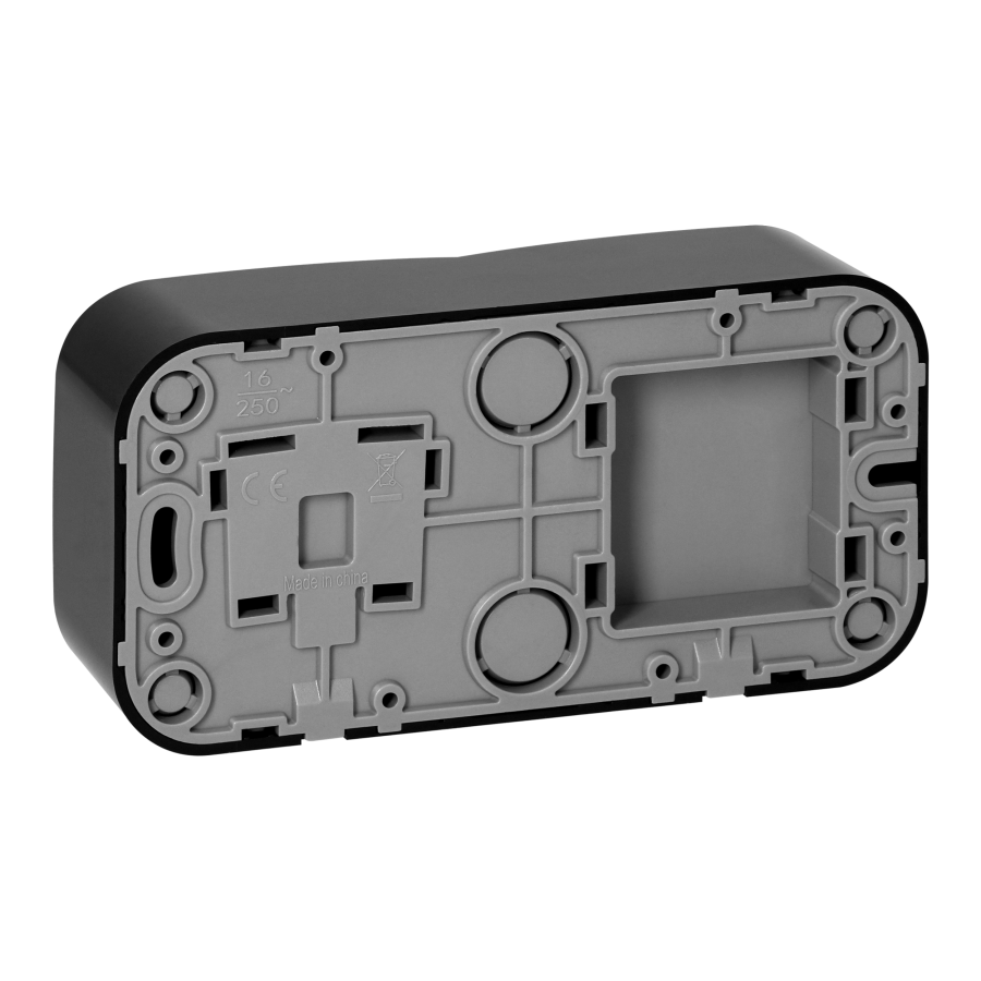 Surface-mounted two-button switch + Single socket ToDo, IP20, 2P+E, black, 10 pcs.