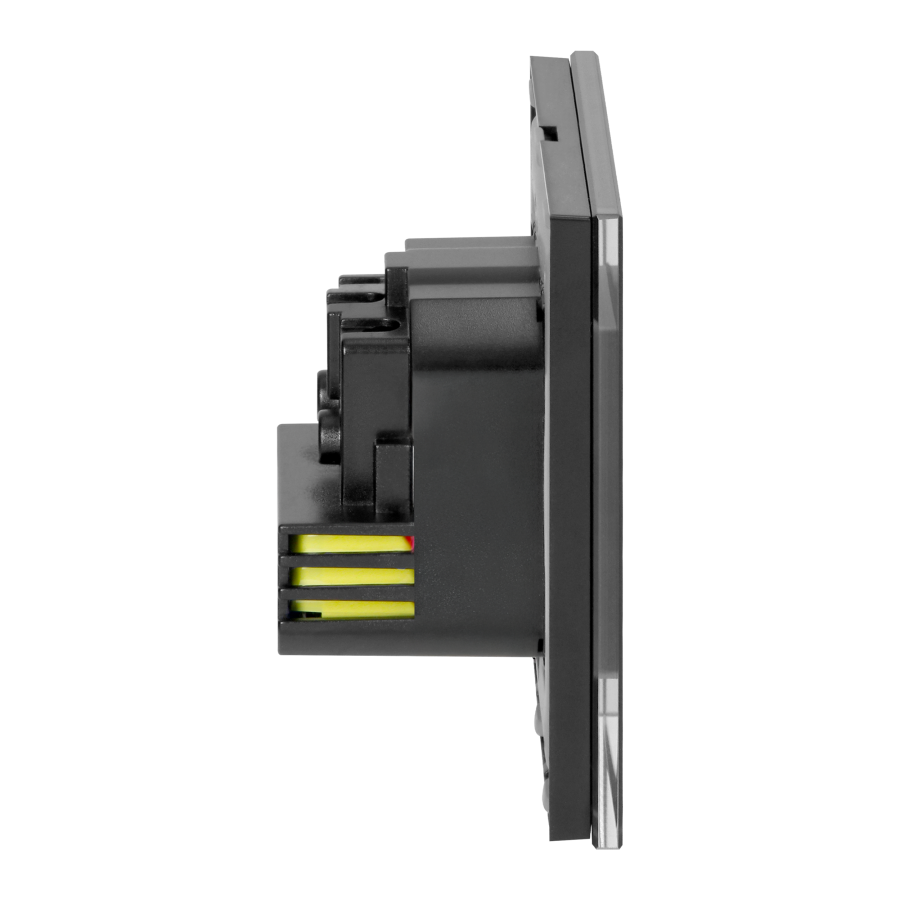 Wall socket 2P+E with USB-A + USB-C, PD charger, max. 20W, black