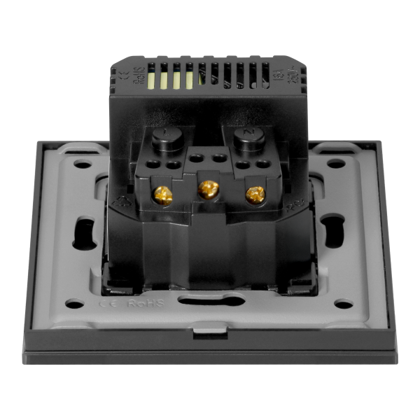 Wall socket 2P+E with USB-A + USB-C, PD charger, max. 20W, black