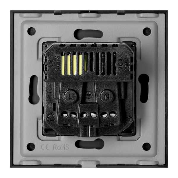 Wall socket 2P+E with USB-A + USB-C, PD charger, max. 20W, black