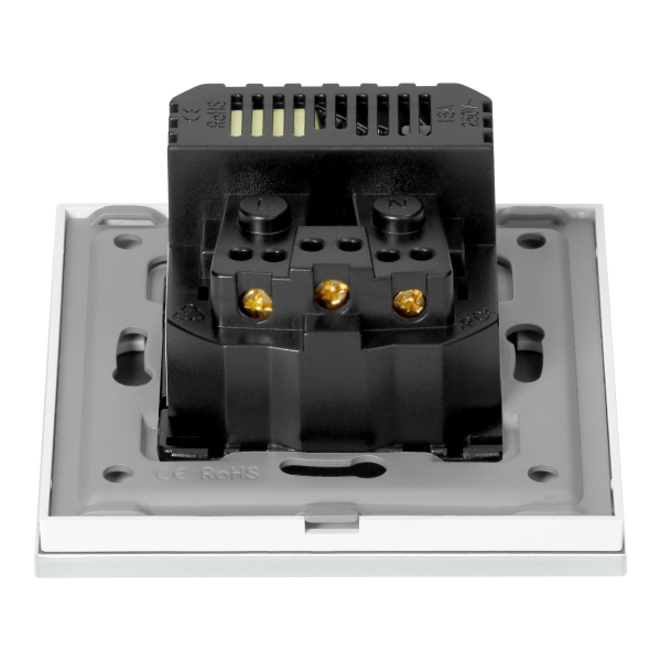 Wall socket 2P+E with USB-A + USB-C, PD charger, max. 20W, white