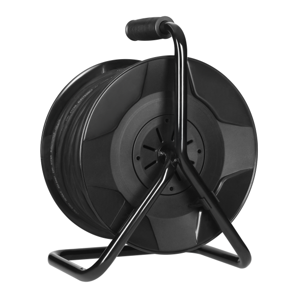 Cable reel, 4x 2P+E sockets, PVC, H07RN-F 3x2.5mm², 40m, thermic, safety shutters