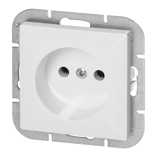 Flush-mounted single socket 2P Pearl, 16A, 250V, PT-15P, white