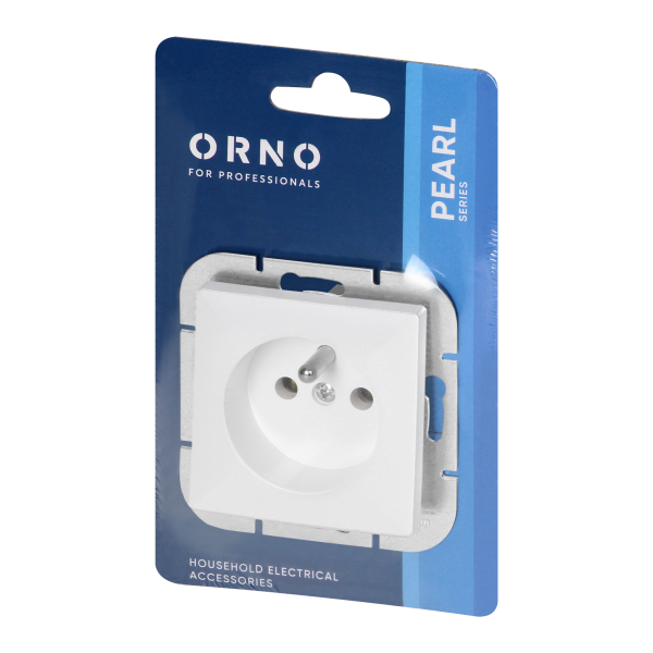 Flush-mounted single socket 2P Pearl, 16A, 250V, PT-15P, white