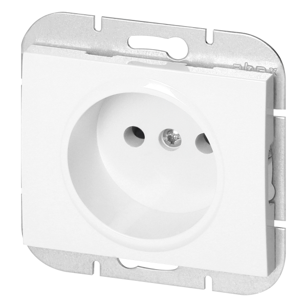 Flush-mounted single socket 2P Onyx, 16A, 250V, PT-15O, white