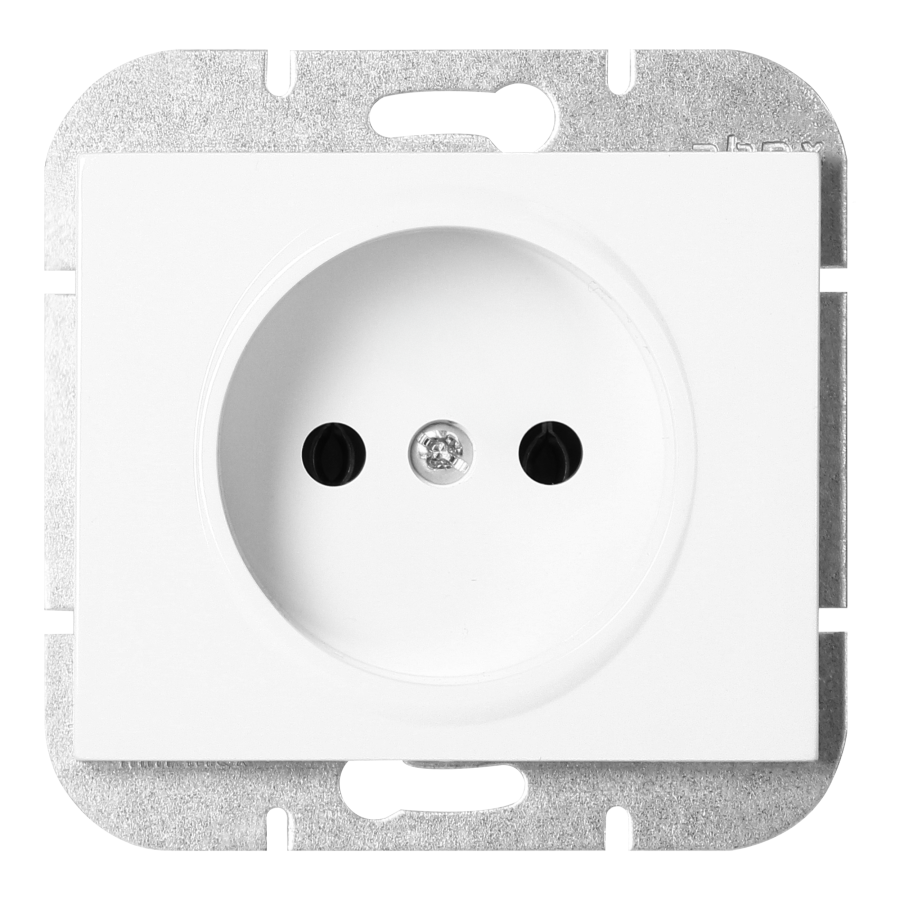 Flush-mounted single socket 2P Onyx, 16A, 250V, PT-15O, white