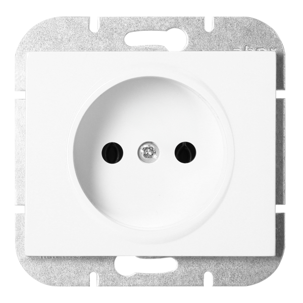 Flush-mounted single socket 2P Onyx, 16A, 250V, PT-15O, white