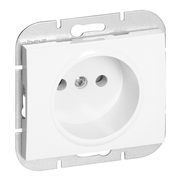 Flush-mounted single socket 2P Onyx, 16A, 250V, PT-15O, white