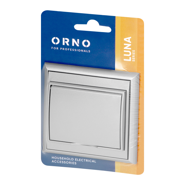 Flush-mounted single socket 2P+E, weather proof with cover Luna,  16A, 250V, PT-16LH, silver