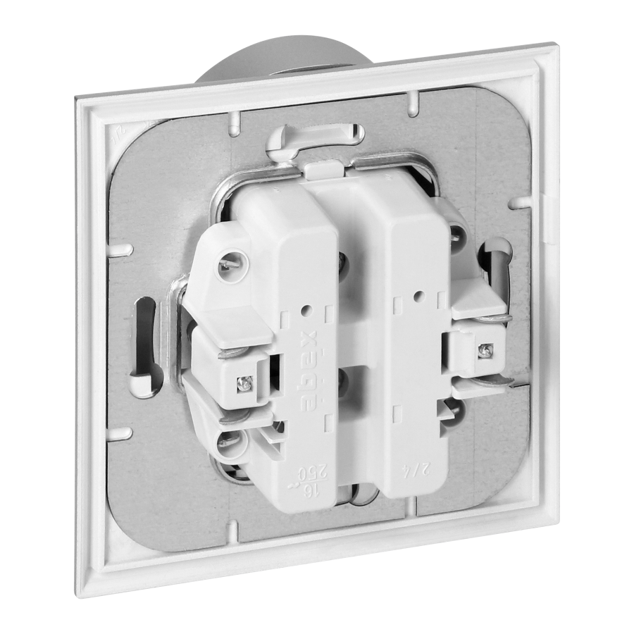 Flush-mounted double socket 2x2P Luna, 16A, 250V, PT-5LR, silver