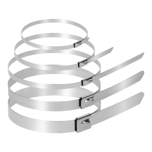 Stainless steel cable ties, 100 pieces, Included: 4.6x100mm - 20 pcs, 4.6x200mm - 20 pcs, 4.6x300mm - 20 pcs, 7.9x300mm - 20 pcs, 10x300mm - 20 pcs