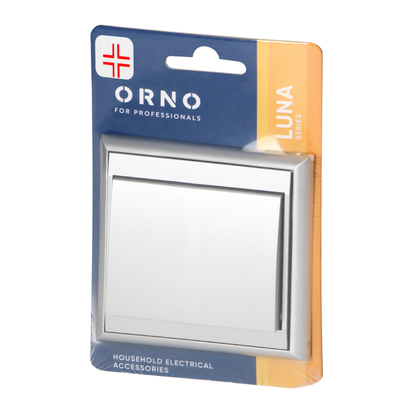 Łącznik krzyżowy p/t Luna, 10A, 250V, WP-8L, srebrny