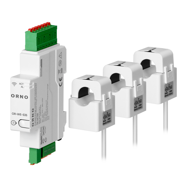 3-fazowy monitor energii z przekładnikami 120A, 230/400V, TUYA SMART Wi-Fi