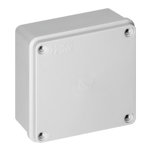 Hermetic junction box 100x100x50, without glands, grey, halogen-free, IP65