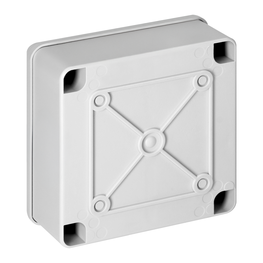 Hermetic junction box 100x100x50, without glands, grey, halogen-free, IP65