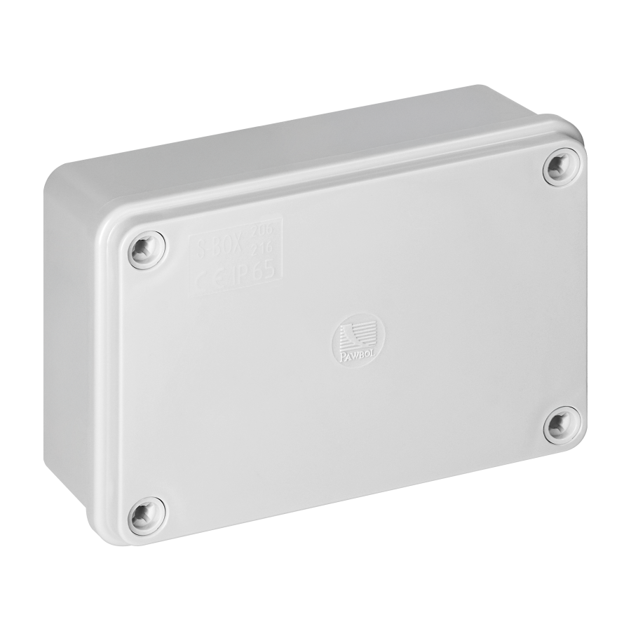 Hermetic junction box 120x80x50, without glands, grey, halogen-free, IP65