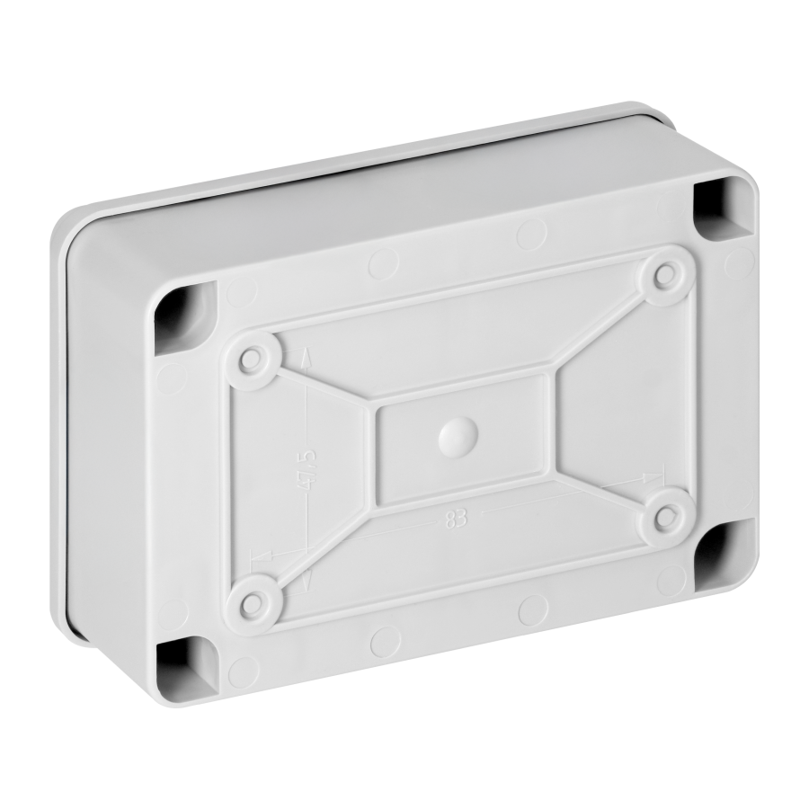 Hermetic junction box 120x80x50, without glands, grey, halogen-free, IP65