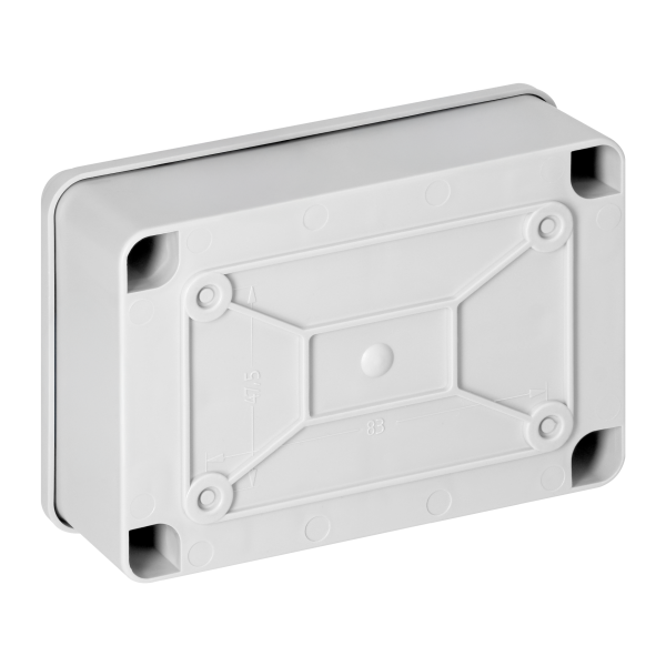 Hermetic junction box 120x80x50, without glands, grey, halogen-free, IP65
