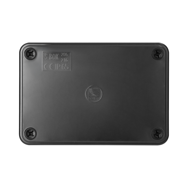 Hermetic junction box 120x80x50, without glands, black, halogen-free, UV resistant, IP65