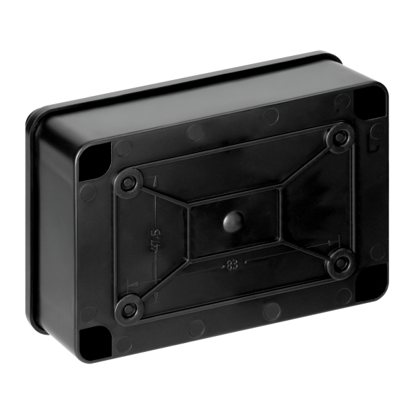 Hermetic junction box 120x80x50, without glands, black, halogen-free, UV resistant, IP65