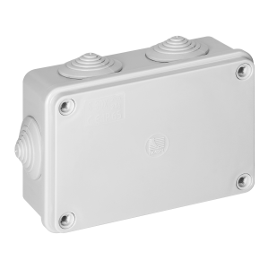 Hermetic junction box 120x80x50, 6 glands, grey, IP65