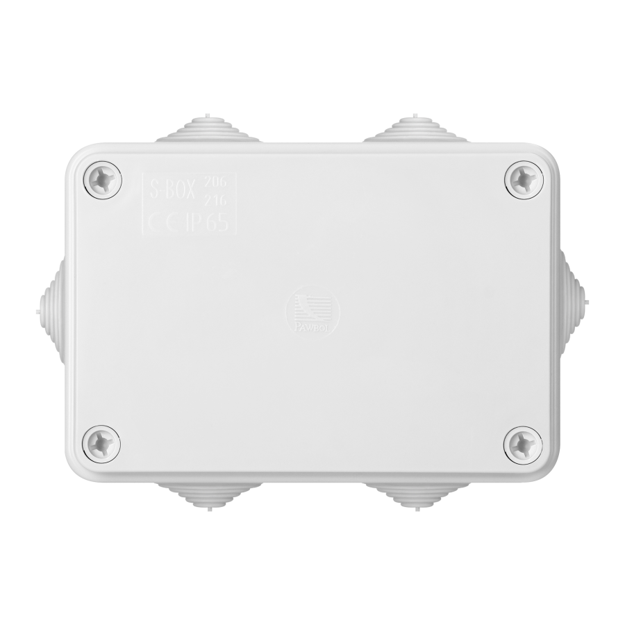 Hermetic junction box 120x80x50, 6 glands, grey, IP65