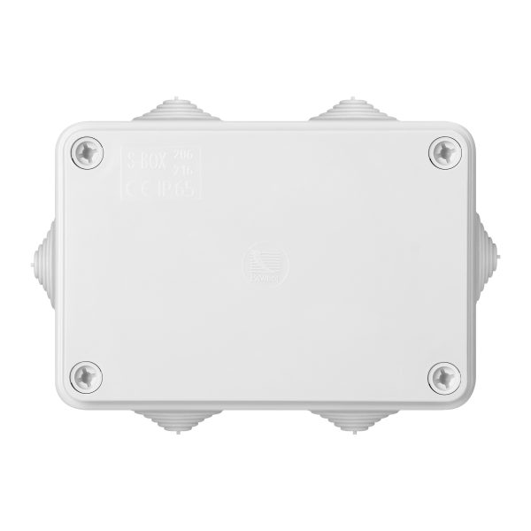 Hermetic junction box 120x80x50, 6 glands, grey, IP65