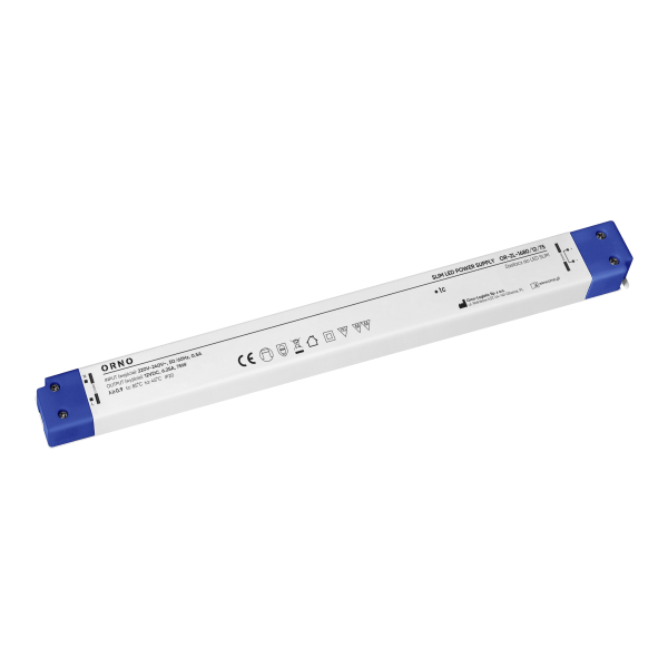 Zasilacz LED IP20, meblowy, slim, 12V, 75W, plastikowa obudowa