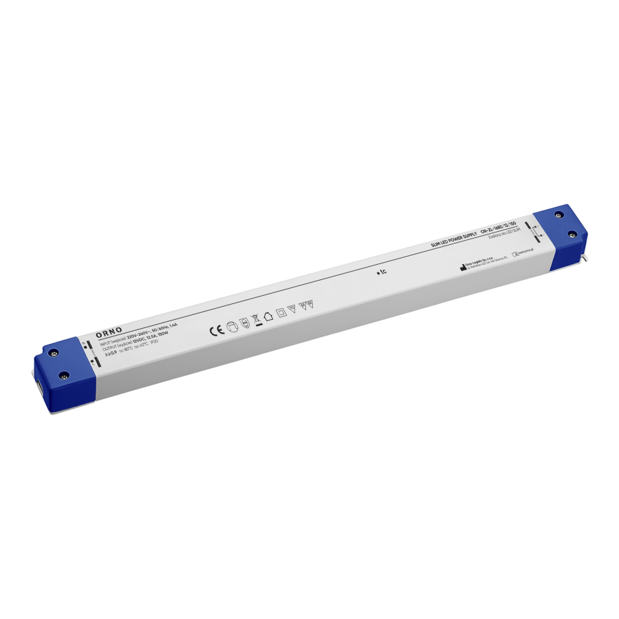 Zasilacz LED IP20, meblowy, slim, 12V, 150W, plastikowa obudowa