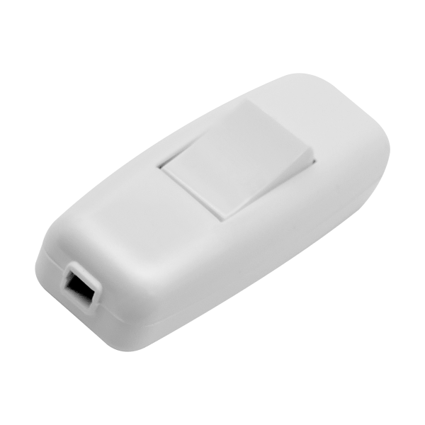 Two-truck switch, white push button, white housing