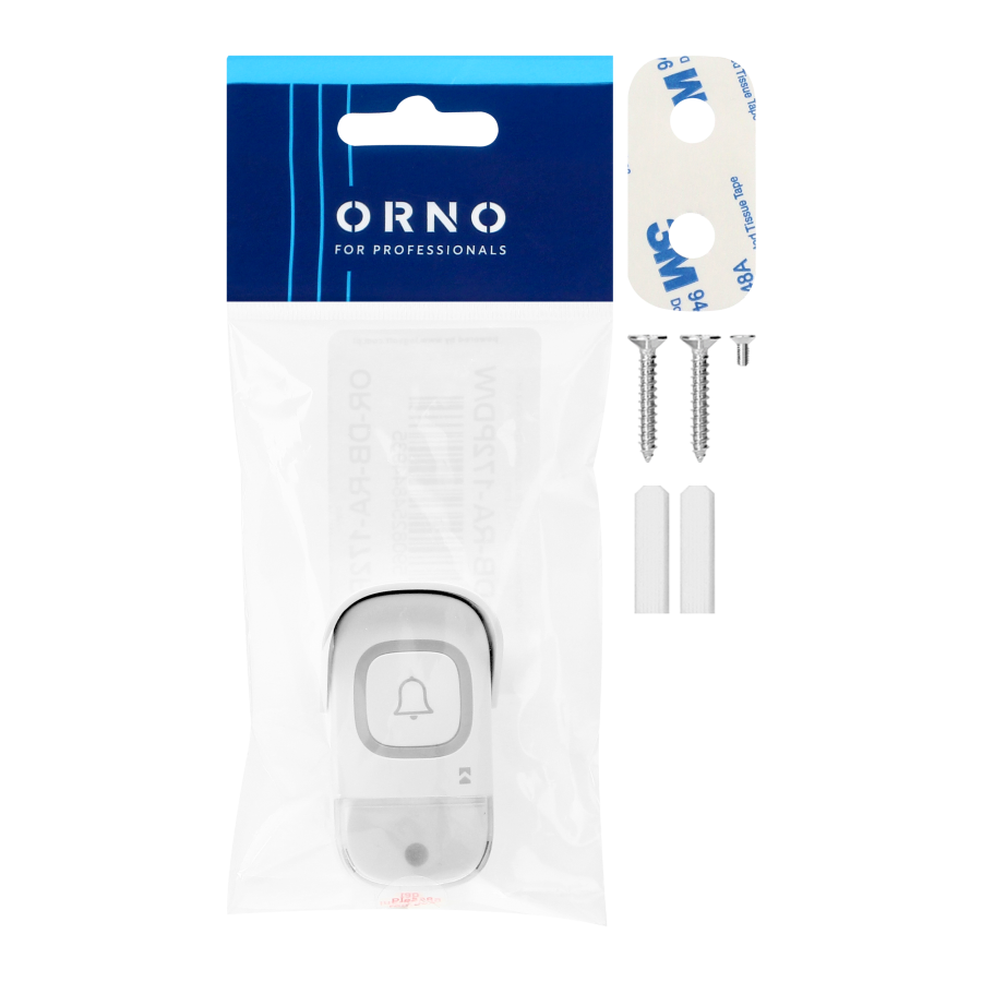 Doorbell button, battery-powered, for wireless doorbells, ENTIKO series, white