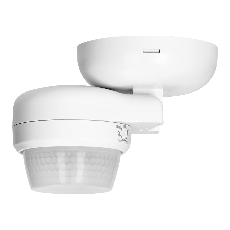 Motion and presence sensor,  IP65, 1200W, max range 24m, 360°, white
