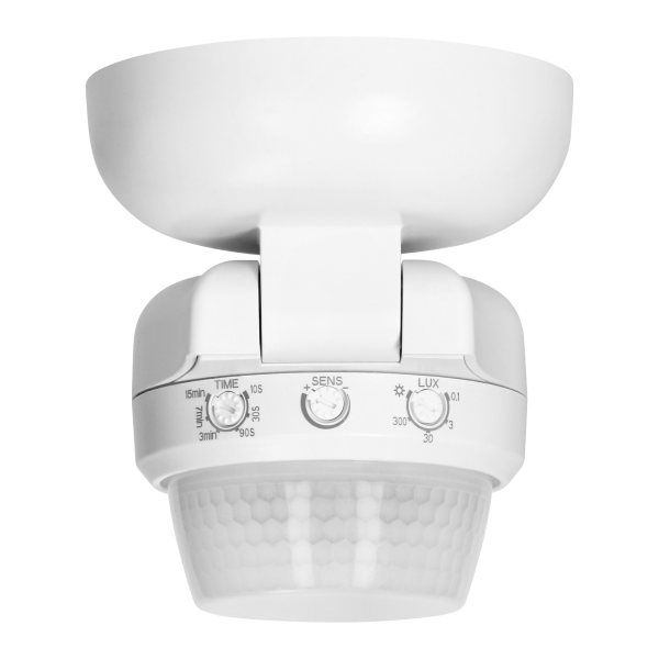 Czujnik ruchu 360st. IP65, 1200W, zasięg max. 24m, biały