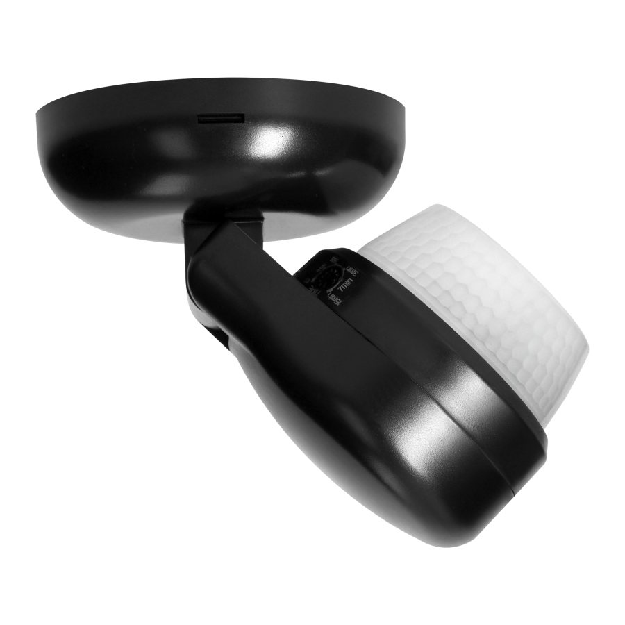 Motion and presence sensor,  IP65, 1200W, max range 24m, 360°, black