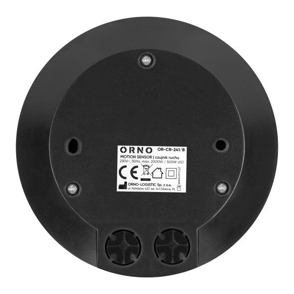 Czujnik ruchu 360 st. IP20, 2000W, ultra płaski - 2,5cm, czarny