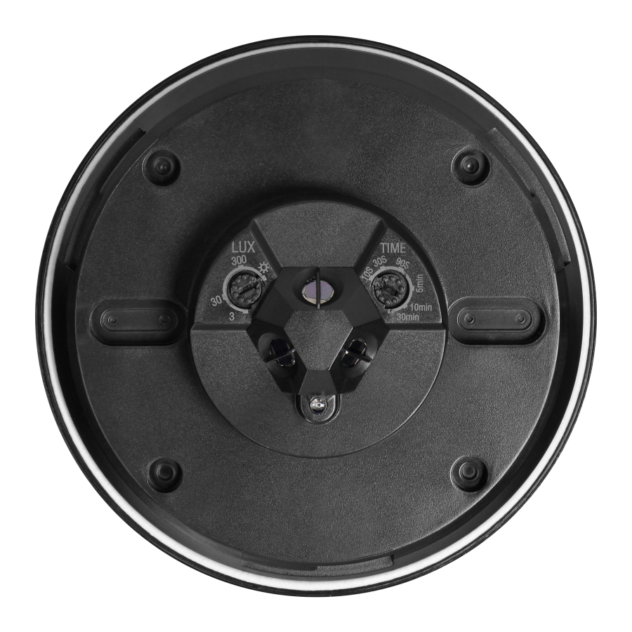 PIR presence sensor 360° with 3 detectors, IP44, 2000W, black