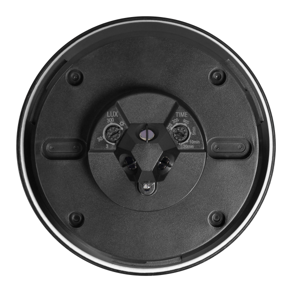 PIR presence sensor 360° with 3 detectors, IP44, 2000W, black