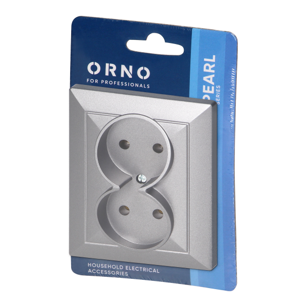 Gniazdo podwójne p/t 2x2P Pearl, 16A, 250V, PT-5 P, antracyt