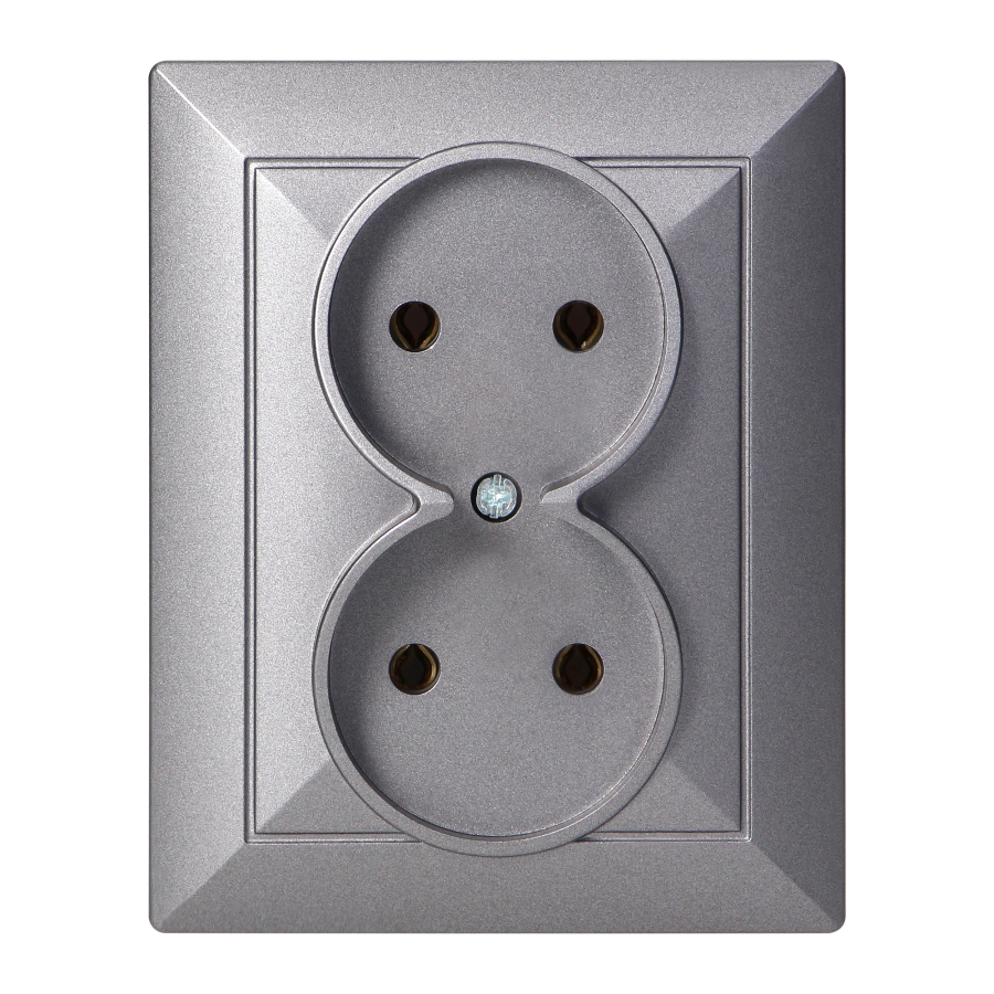 Gniazdo podwójne p/t 2x2P Pearl, 16A, 250V, PT-5 P, antracyt