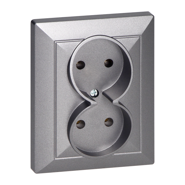 Gniazdo podwójne p/t 2x2P Pearl, 16A, 250V, PT-5 P, antracyt
