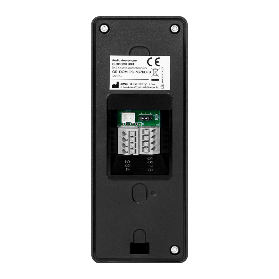ATIN, zestaw domofonowy jednorodzinny, 2-żyłowy, RFID, czarny