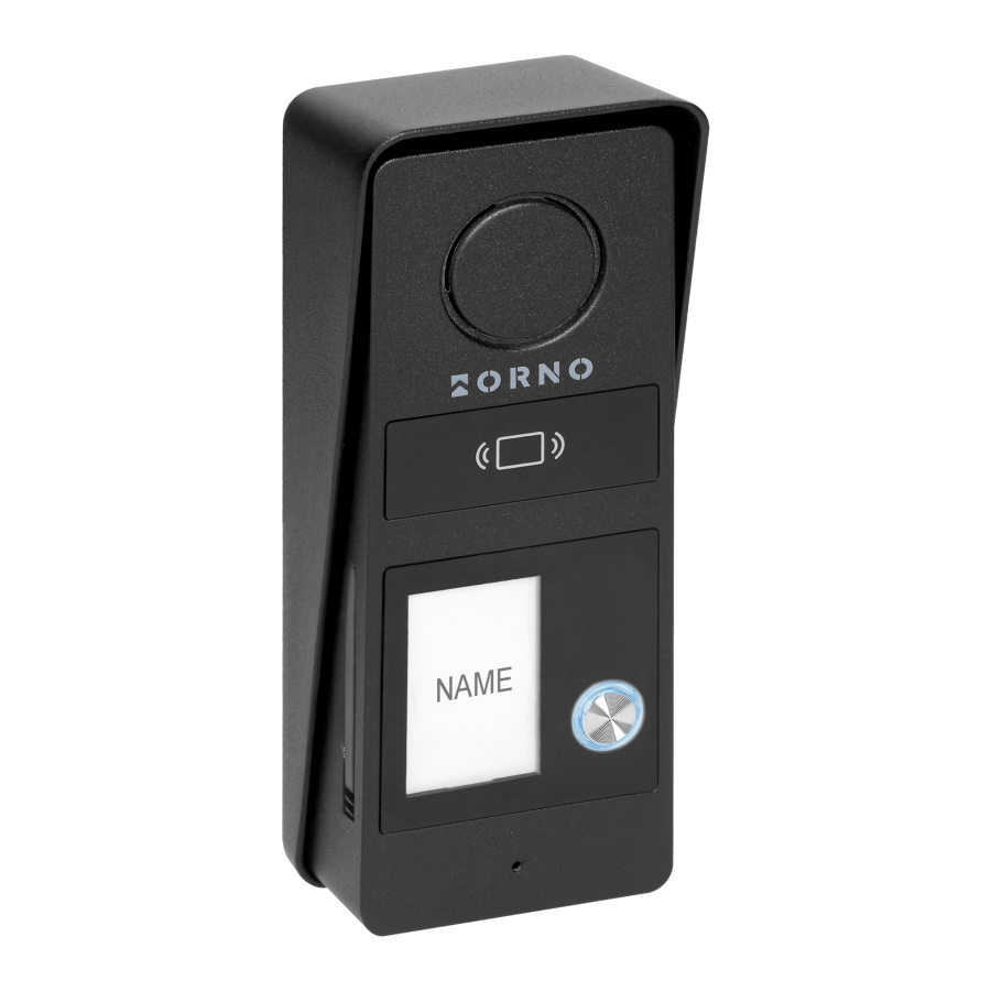 ATIN, zestaw domofonowy jednorodzinny, 2-żyłowy, RFID, czarny