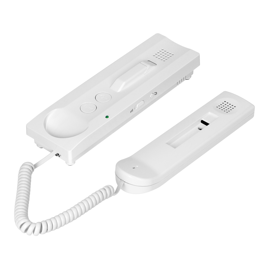 ATIN MULTI, zestaw domofonowy dwurodzinny, 2-żyłowy, RFID, biały 