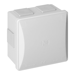 Puszka hermetyczna 80x80x40, 6 dławików, kwadratowa, szara, IP44