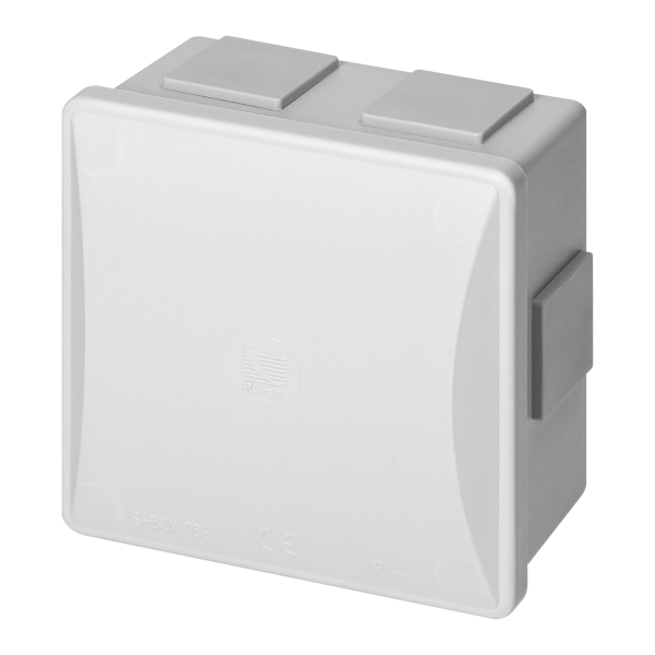 Puszka hermetyczna 80x80x40, 6 dławików, kwadratowa, szara, IP44